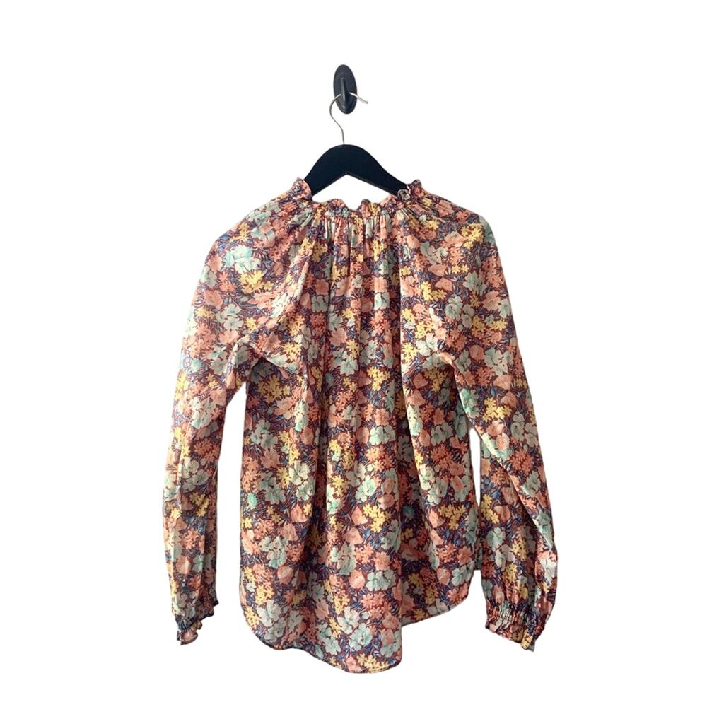 Veronica Beard Antonette Floral Print Blouse View 4